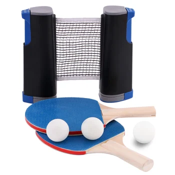

Ping Pong Set Telescopic Net 1 Pair Bats Portable Rackets Paddles White Balls for Outdoor Easy Sporting Ornaments