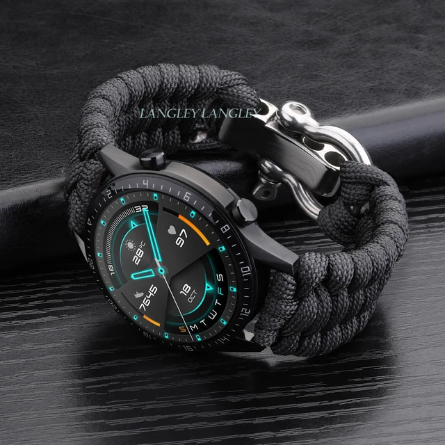 20 22mm Strap for Samsung Galaxy Watch 3 41mm 45mm Watch Band 42mm 46mm for Huawei Watch GT 2e Adjustable Buckle Rope Bracelet Grey