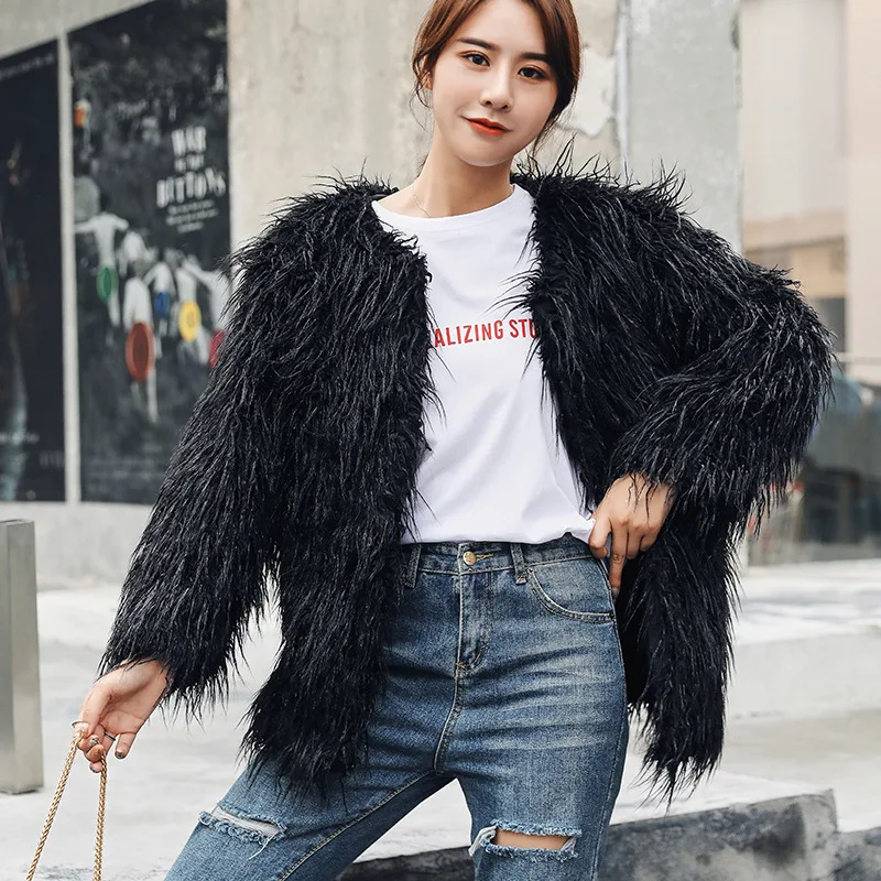 

Leather Fur Suit-dress Fur Loose Coat Cardigan