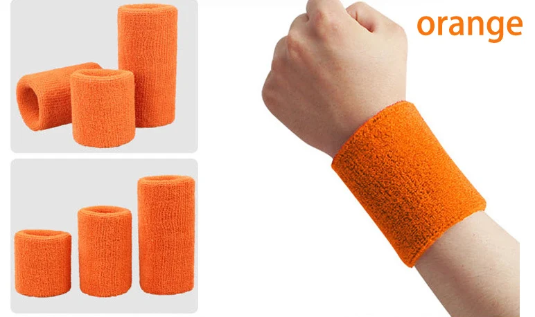 Orange 8 см, спортивные, для тренажерного зала, силовые, для тренировок, вязаные, нарукавники, защита для запястья, полотенце, манжета на запястье, повязка для протирания, пот, эластичная лента для мужчин и женщин - Цвет: Orange