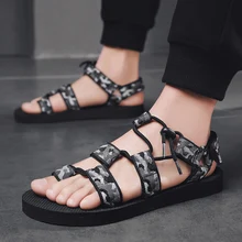 Камуфляжные мужские сандалии; летняя пляжная обувь; модные сандалии-гладиаторы для отдыха в римском стиле; Мужская обувь; Вьетнамки для взрослых; Sandalias Hombre