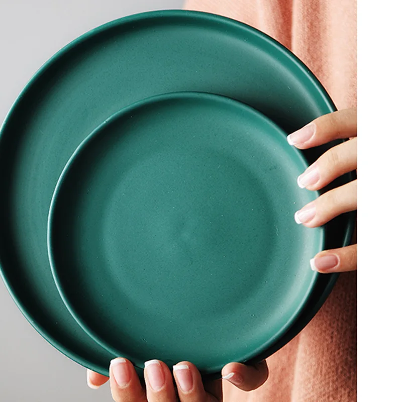 MUZITY Керамика с суповую тарелку, производство Китай серьги с круглым камнем блюдо для пиццы 6/8/10 дюймов Салат или десерт зеленый пластины