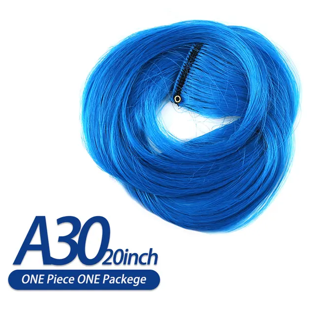 AIYEE Hair Extensions Pure RainBow Hairpiece Clip In Hair Piece Synthetic Long Straight Ombre Pink Red Rainbow Hair Piece A30