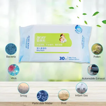 

30 Wipes/Pack Sterilization Portable Wipes Antibacterial Cleaning Home Antibacterial Wet Wipe Tissue Clean Hand Health Care