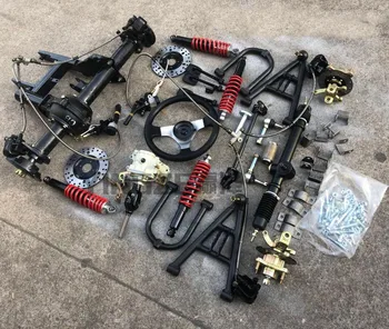

Go Kart Karting UTV Buggy Steering Wheel Knuckles Spindles Shock Absorbers ATV Swingarms Rear Axle With Differential