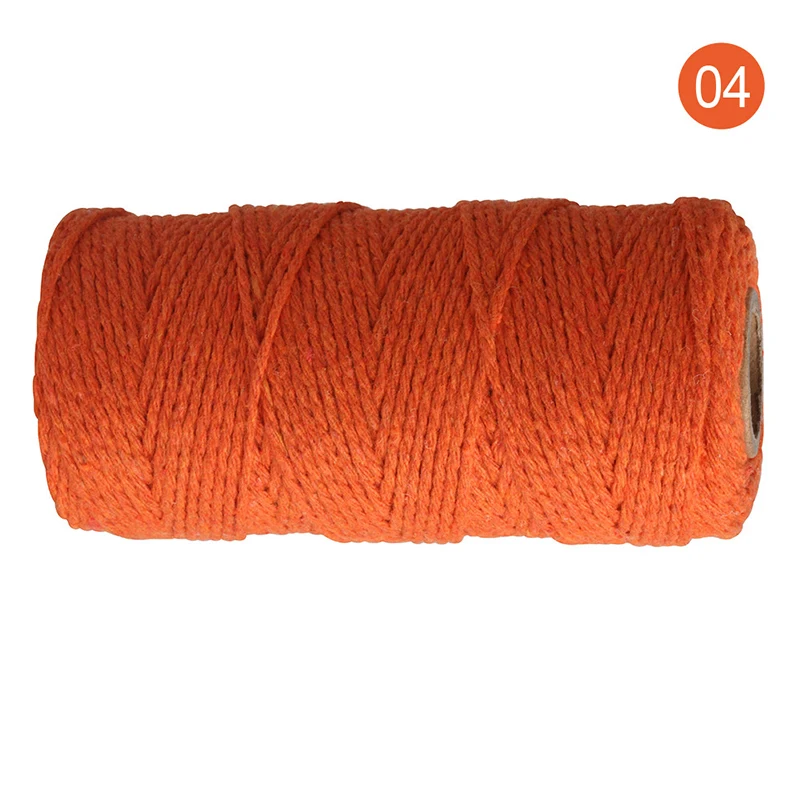 100% Cotton rope colorful twine macrame cord string thread for party wedding decoration accessory DIY cord 2mm*100m 