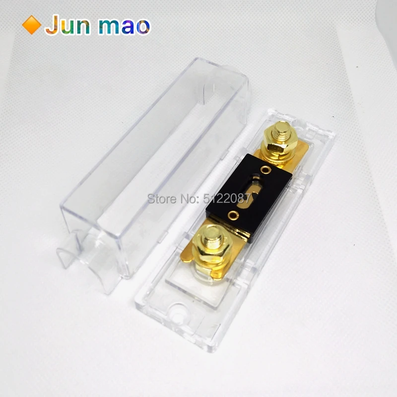 Transparent Gold Plating AMP ANL Fuse Holder（No Fuse) Distribution in line 0 4 8 GA Positive With Fork Bolt ANL Fuse Fusible 1p