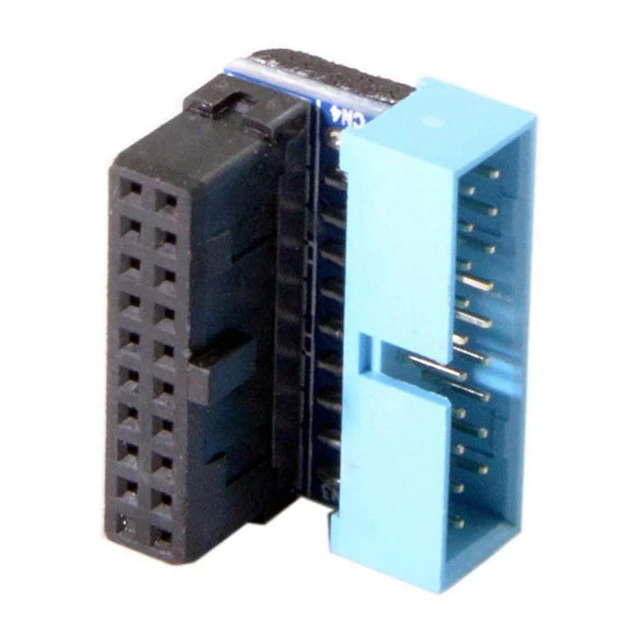 5PCS USB 3,0 20 Pin Männlich zu Weiblich Verlängerung Adapter Abgewinkelt 90 Grad für Motherboard Anschluss Buchse 3