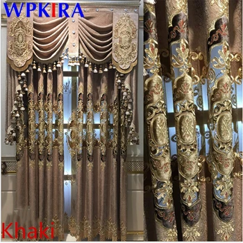 

Chenille Embroidery Curtains Semi-Blackout For Living Room Elegant Sheer Curtains Bedroom Hollow Out Window Blinds Drape AD512