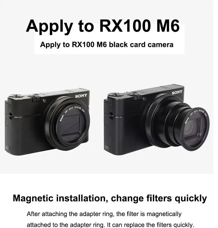 Kase для магнитных фильтров RX100 M6 3 в 1 комплект mc uv+ cpl+ nd фильтр