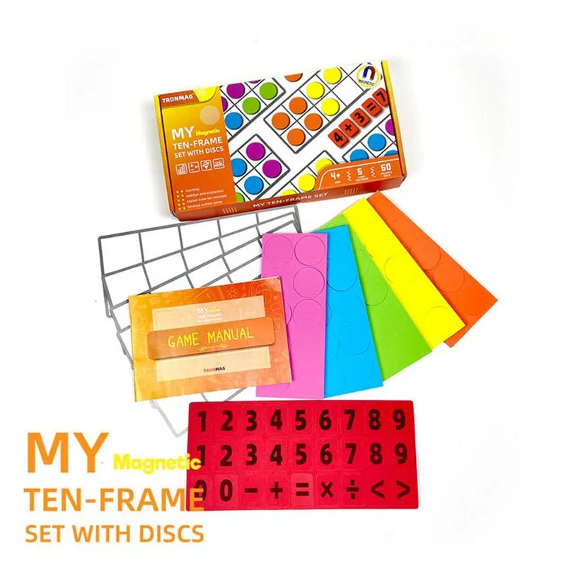 Educational toys math toys magnetic toys Magnetic Ten Frames Set Math Manipulative for Elementary Classroom & Kindergarten Magnetic Math Counters for Kids Games