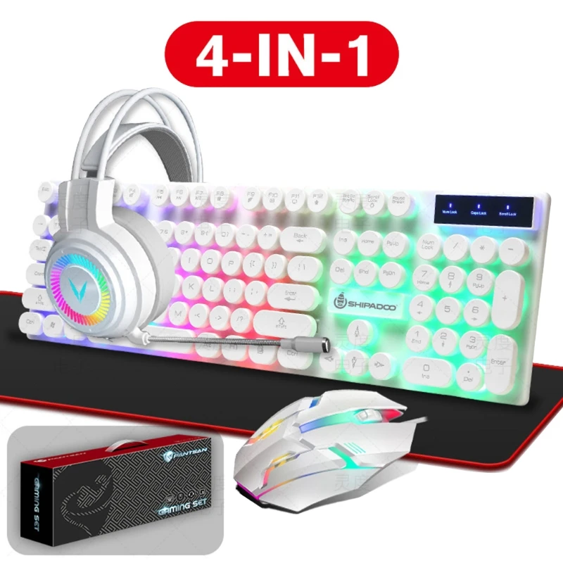 066A механическая клавиатура и мышь комбинированная Rgb игровая 104 клавиши