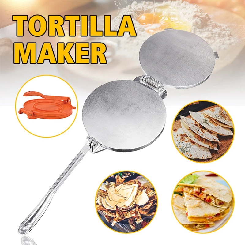 

2 Color Tortilla Maker Cake Press Pot Tool Dough Pressure Aluminum Alloy Tortilla Pie Machine Press Home Appliance Part Tools