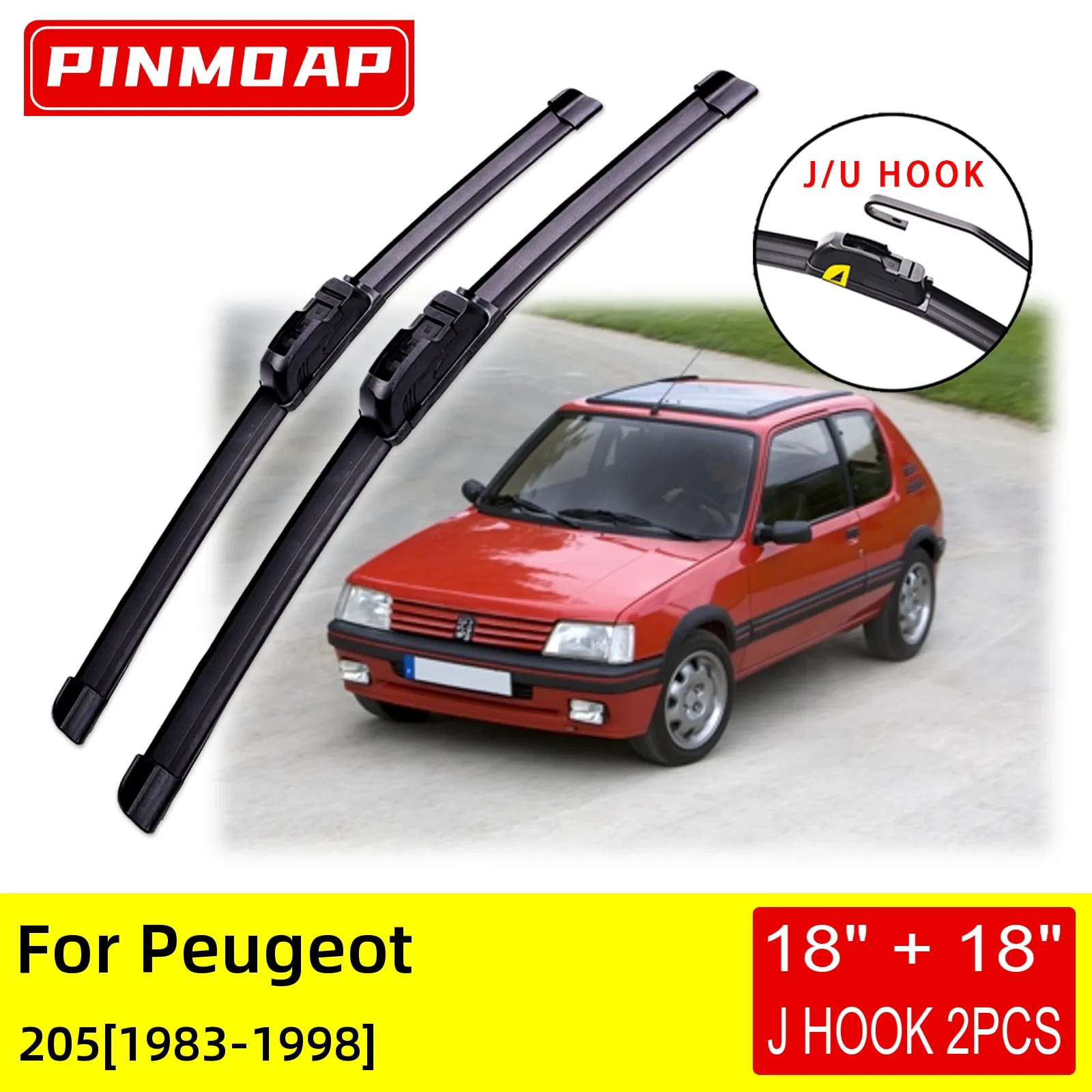 

For Peugeot 205 Front Wiper Blades Brushes Cutter Accessories U J Hook