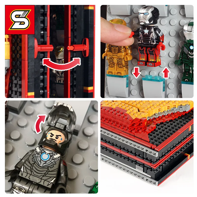 iron man led book armour figures building blocks