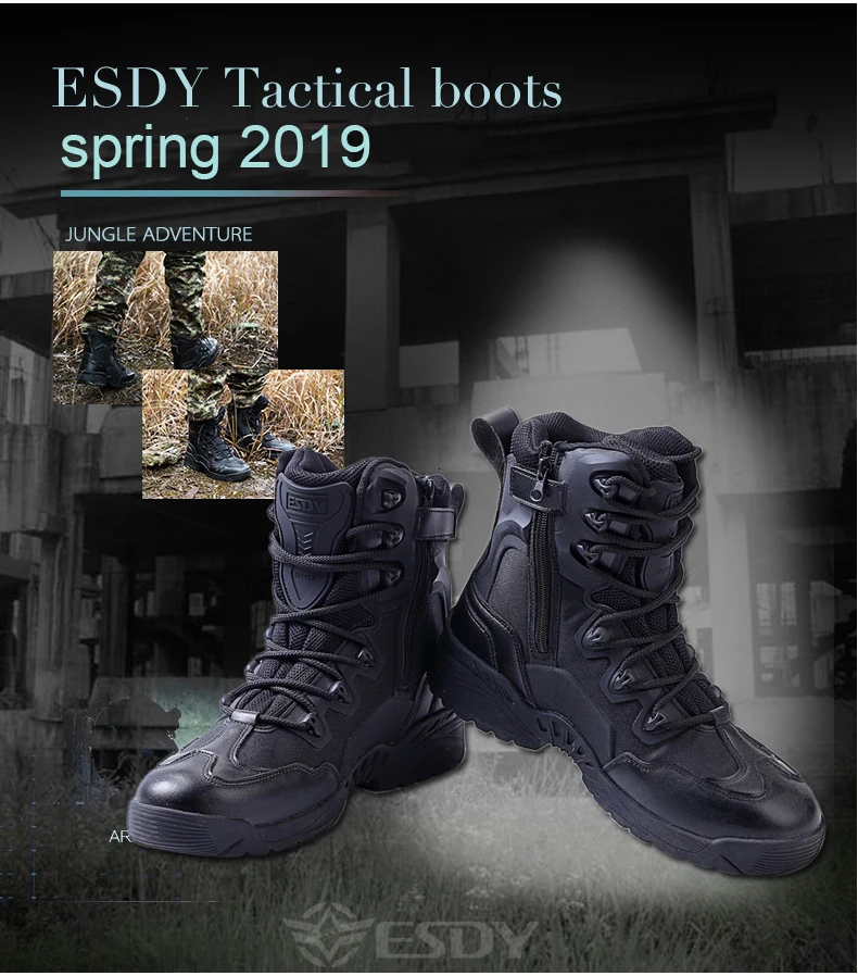 ESDY; тактические ботинки; Мужская армейская походная обувь; военные ботинки; уличная дышащая мужская обувь; армейские ботинки; безопасная альпинистская обувь