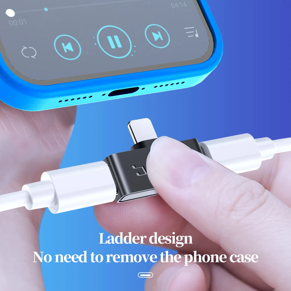 !ACCEZZ Mini 8 pin Adapter For iPhone 12 11 pro xs max xr 8 7 Adaptador Audio Charging Converter Calling 2 in 1 IOS Splitter