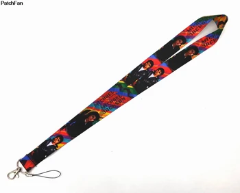 

20pcs/lot A3505 Patchfan Cartoon Famous Singer Lanyard Key Chains Card Holders Card Neck Strap Card Bus ID Card Holder Badges