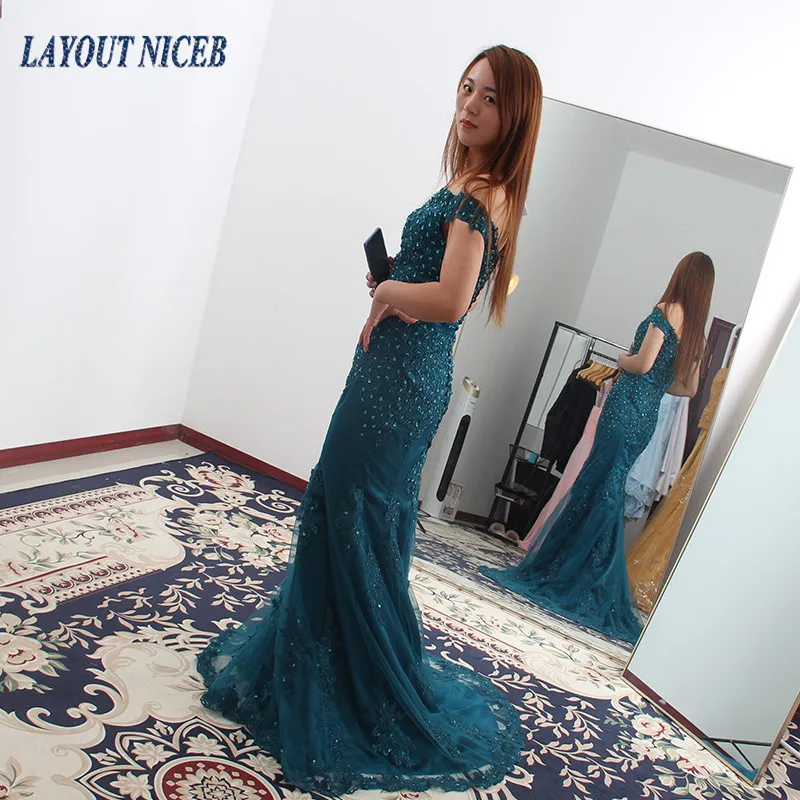 sexy evening dresses Off the Shoulder Long Mermaid Evening Dresses Lace abiti da sera Applique Robe De Soiree longue Formal Gowns abiye gece elbisesi plus size gowns