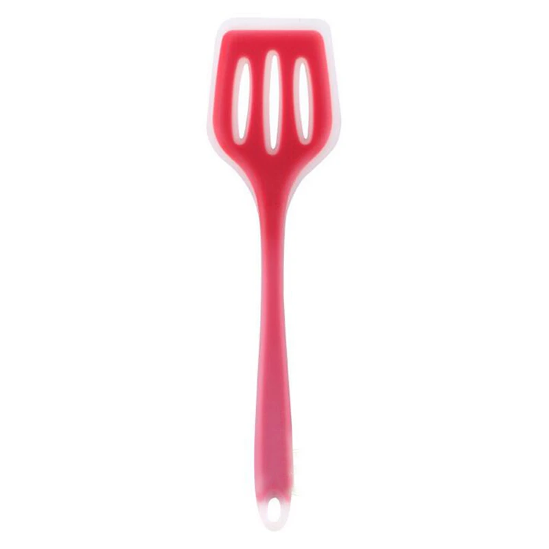 red Korean Version Non Stick Silicone Pot Shovel Cooking Spatula Fried Shovel Flexible Silicone frying Pan Turner Spatula Schop - Цвет: red
