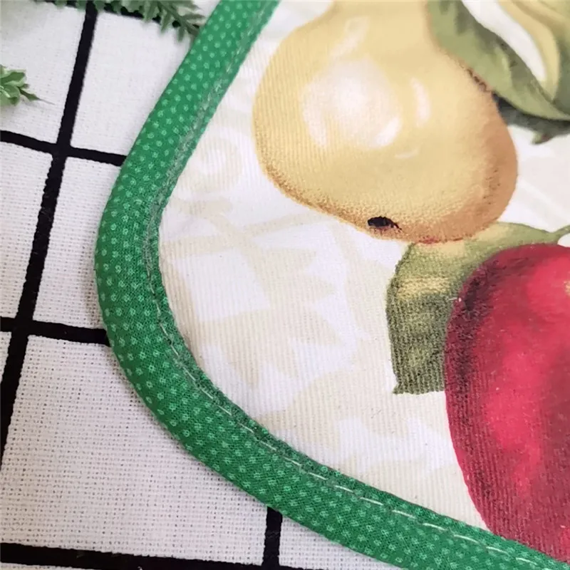 1Pc 17x17cm Nähen Baumwolle Bunte Obst Gedruckt Coaste Talbe Tischset Topflappen Schüssel Matte Küche Backen Werkzeug – Detail 6