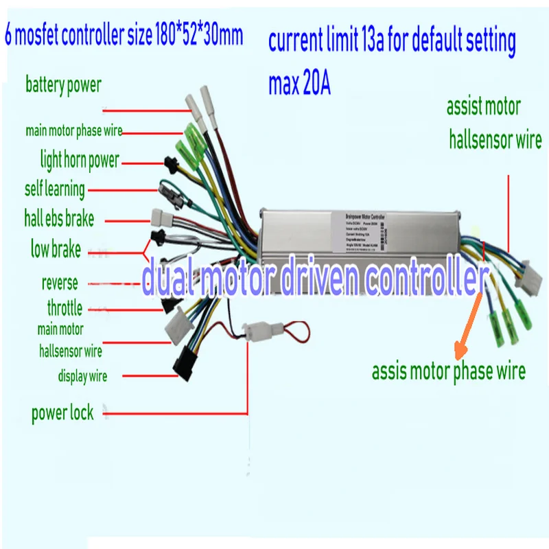 1 * ЖК дисплей с переключателем + 2 контроллеры 24v36v48v60v250w350w для электрического