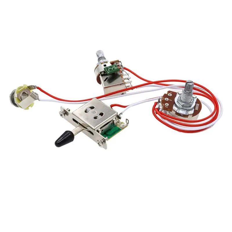 

Electric Guitar Wiring Kit 1 Volume 1 Tone 3 Toggle Switch 500K Pots Jack 1 Set