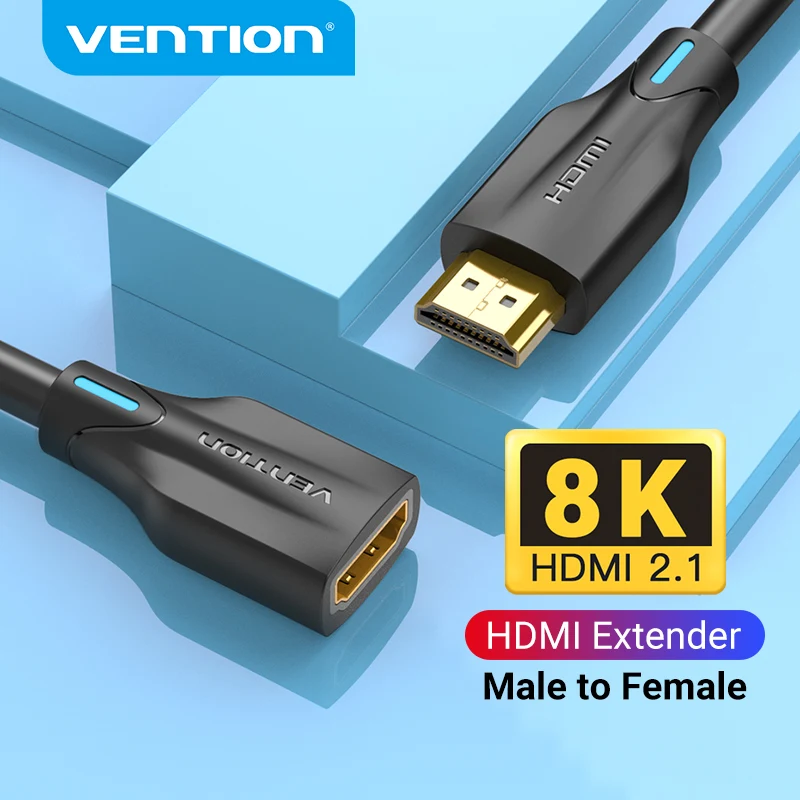 Prolunga Hdmi 2.1 Vention Uhd 8K/60Hz Hdmi 2.1 Prolunga Cavo Maschio-Femmina Per Ps4 Tv Smart Box Proiettore Extender Hdmi