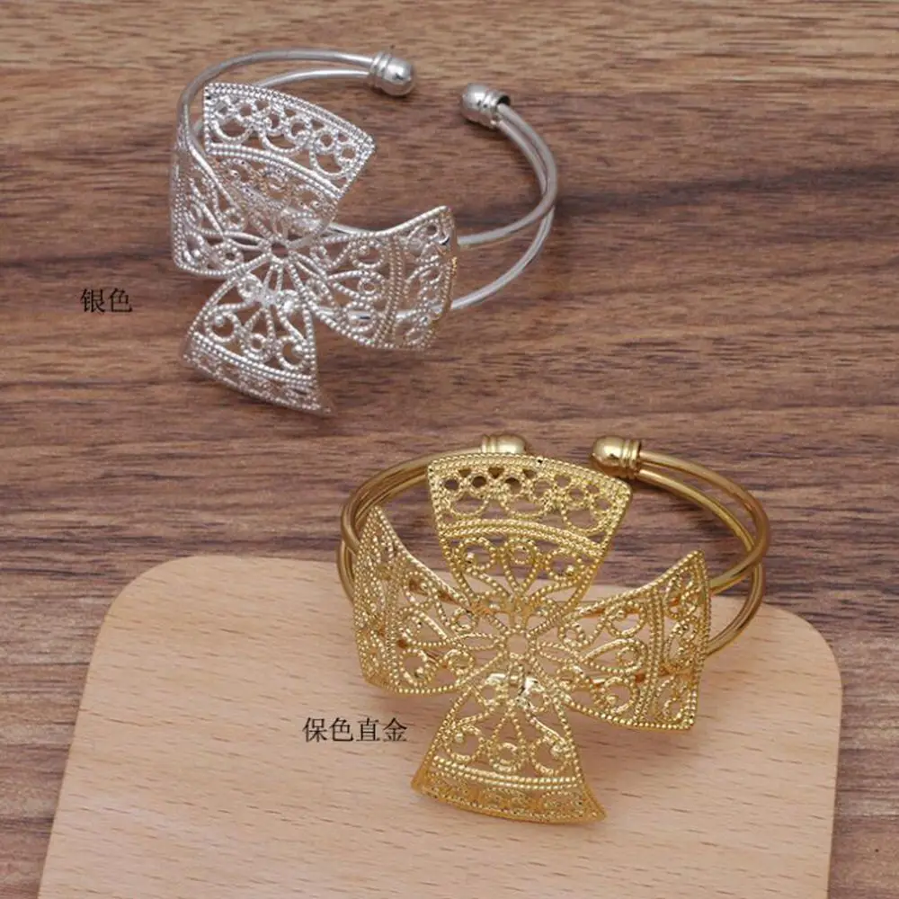 

20pc 62x23mm Filigree Sheet Bangle Base Bracelet Blanks Tray Bezel Brass Cuff Bracelet Setting Cabochon Cameo