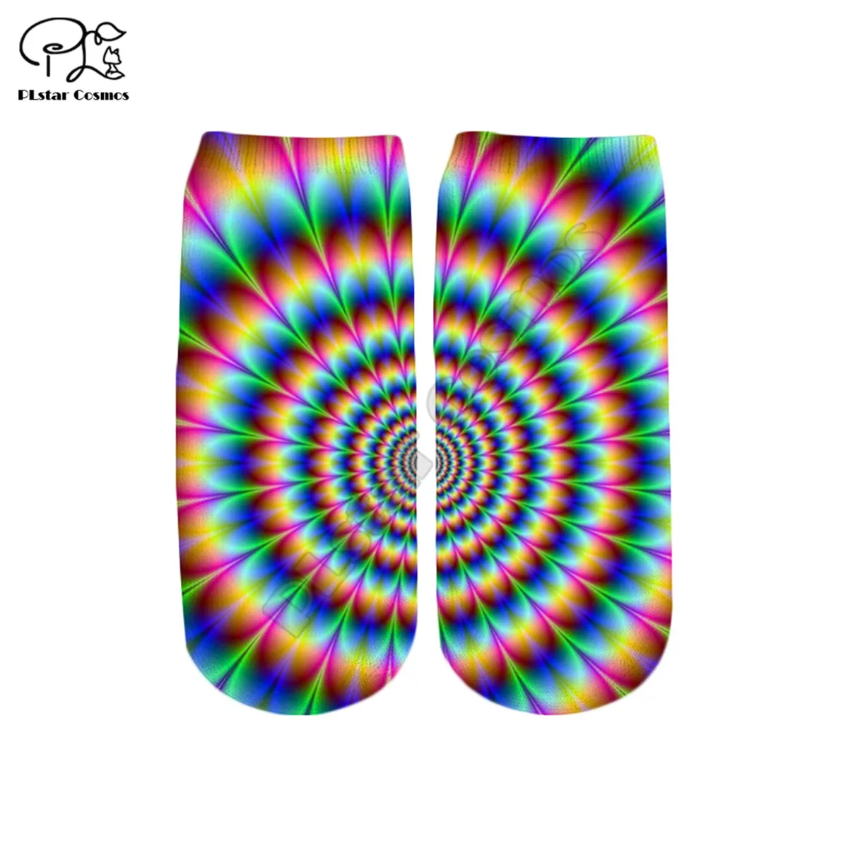 

PLstar Cosmos Tie Dye Paint Splatter psychedelic Cotton Socks Colorful Brand Warm Cartoon Short Ankle Halloween Socks