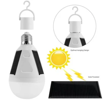 

LED Solar Light Bulb 7W E27 85-265V Tent Camping Fishing Solar Lamp Rechargeable