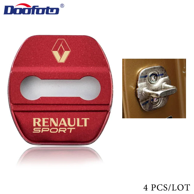 Doofoto крышка дверного замка автомобиля для Renault Sport Duster Megane 2 3 Clio Fluence Logan Laguna Scenic 2 Аксессуары для стайлинга Универсальный - Цвет: Style 2 Red