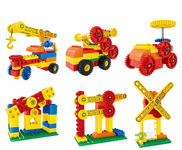 Совместим с Duplo большие строительные блоки, игрушки, различные инженерные машины, набор передач для раннего образования, обучающие средства