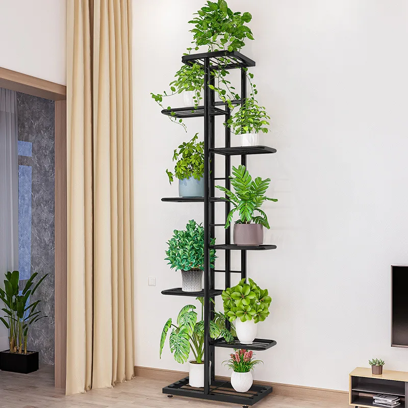 8 layer Flower Rack Plant Shelf for Patio Garden Living Room Corner Balcony Bedroom Home Decor Flower Stand Wrought Iron