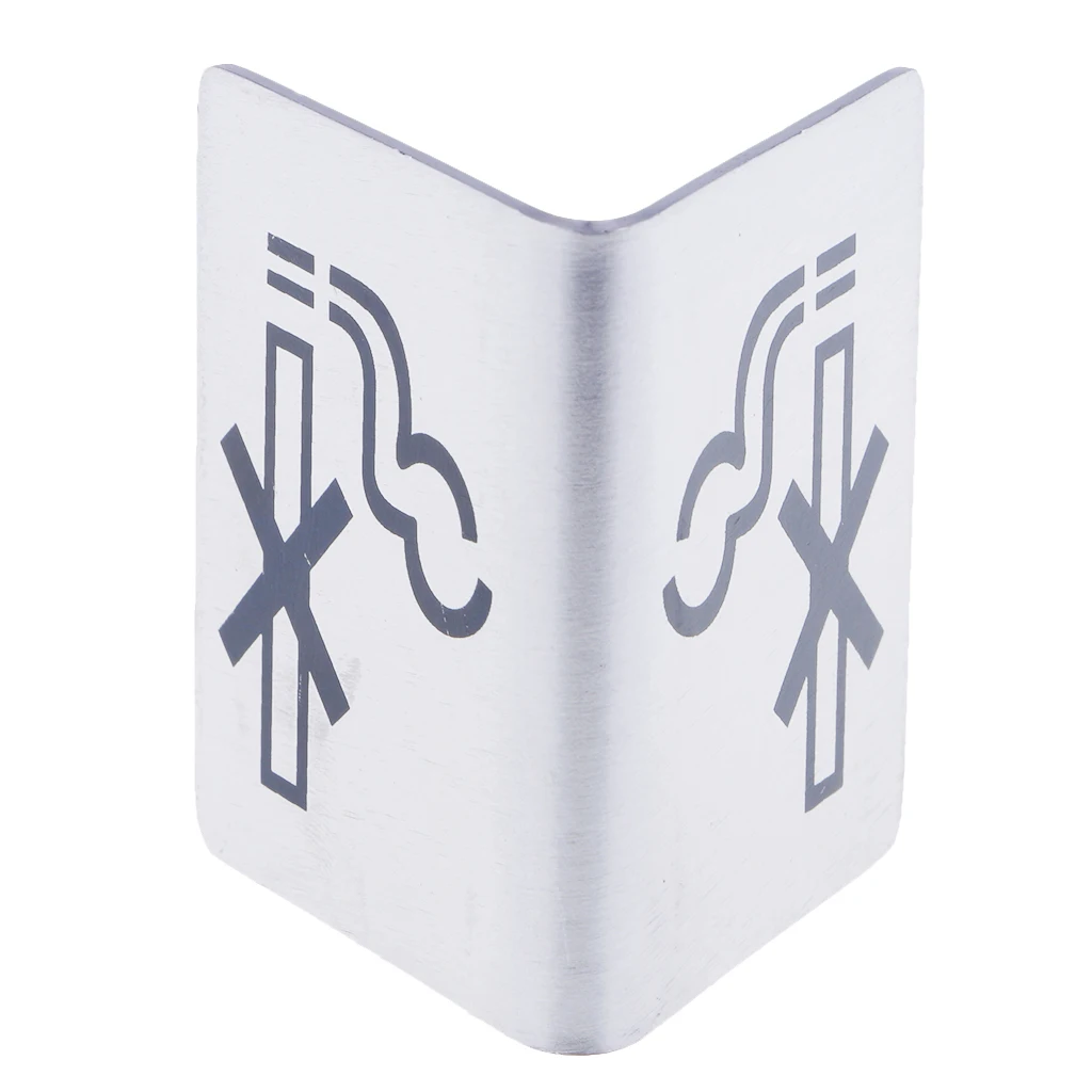 Metal No Smoking Signs Table Tents for Restaurants, Store, Hotel, Weddings non-brand Double Side Tabletop Signs  5.5x5x4 cm 