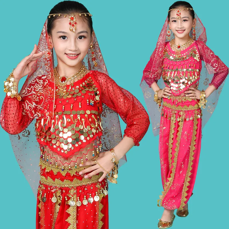 Tenue Danse Orientale Costume Danse Indienne Fille Ensemble à