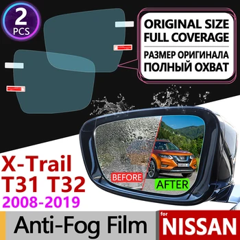 

for Nissan X-Trail T31 T32 2008~2019 Full Cover Anti Fog Film Rearview Mirror Accessories X Trail XTrail Rogue 2014 2015 2019