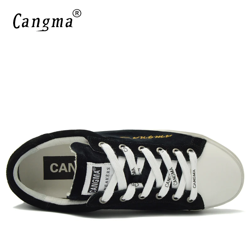 

CANGMA Роскошные брендовые оригинальные дизайнерские женские повседневные туфли черные замшевые кроссовки из коровьей кожи для девочек Женская обувь