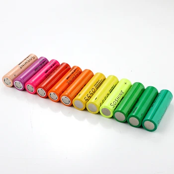 

Soshine Cheap colorful 18650 battery rechargeable li-ion 3.7V 1800mAh lithium battery use electronic cigarette