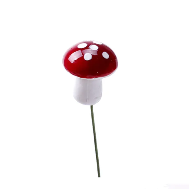 50Db/Set Mini Vörös Gomba Dekoratív Dísztárgyak Kézműves Kerti Dekoráció Pontozott Kicsi Cserepes Diy Játékház Tájkép Bonsai - Image 2