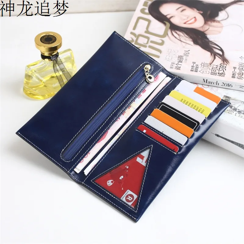 

High Quality Cowhide Slim Women Wallet Female Purse Genuine Leather Italian Leather Money Bag Card Holder Zipper Coin purse