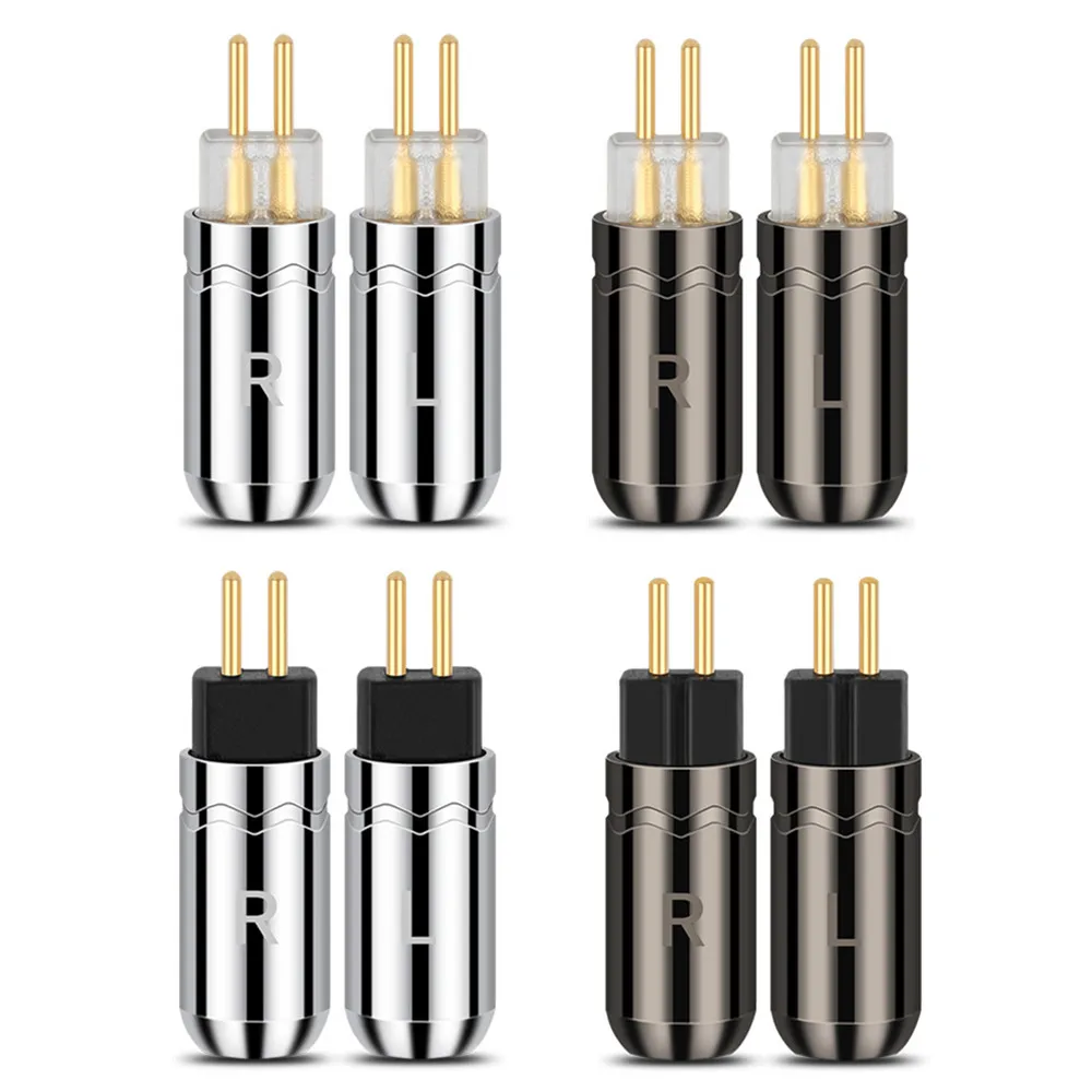 2 Pin Headphones Plug 0 78mm Male Connector For UM3X W4R UE18 Earphone Audio Jack Gold Plating DIY Headset Wire Connector