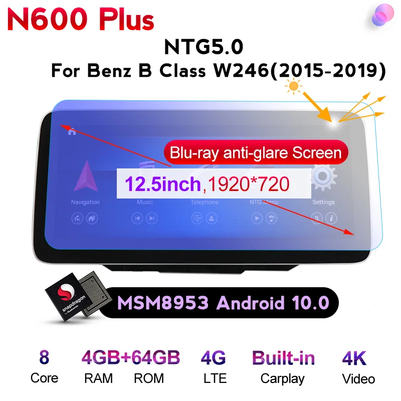 MEKEDE Android 10 8 core 4G+64G 4G LTE Car GPS Navigation Multimedia Player for Mercedes Benz B Class W246 W245 BT Touch Screen |