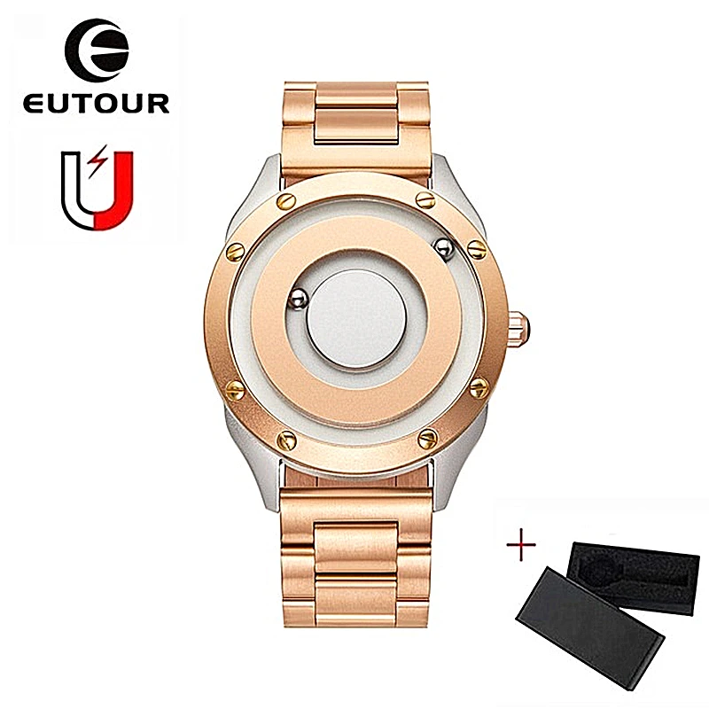 EUTOUR Magnetic Ball Wrist Watch Quartz Male Waterproof Clock Fashion Couple Stainless Steel Watches dropshipping europe usa 1pc europe male
