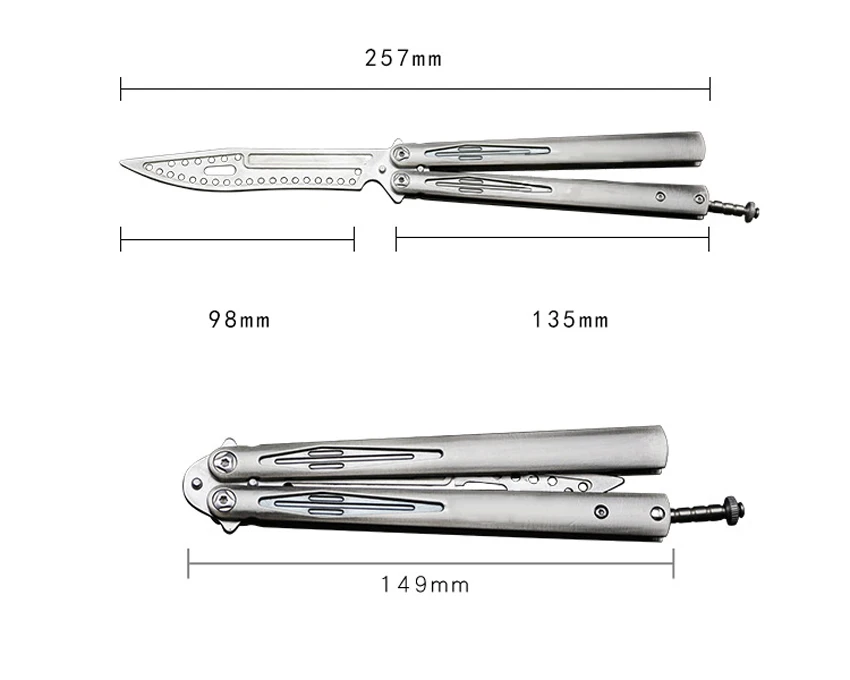 Складной нож-бабочка 440C из нержавеющей стали игровой нож частицы C93 нож для практики Регулируемая Хвостовая Пряжка тренировочные ножи