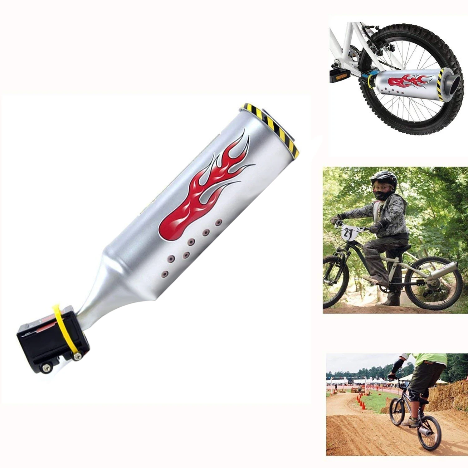 

Bicycle Exhaust Sound System with 6 adjustable Turbo Motorcycle Sound,Childrens Motor Sound Bike Engine Cycling Accessory
