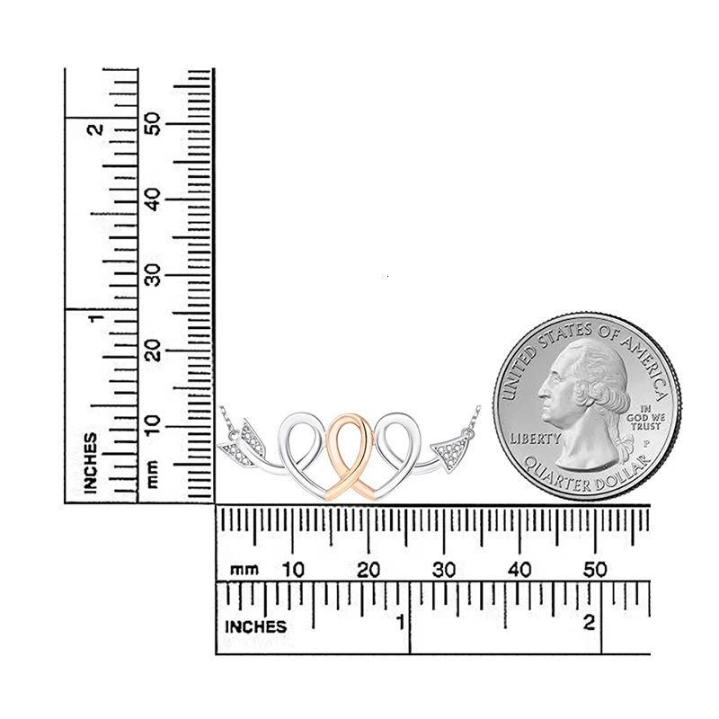 StrollGirl, Стерлинговое Серебро 925 пробы, розовая стрела золотого цвета, цепочка в виде сердца, ожерелье для женщин, свадебное ювелирное изделие, подарок
