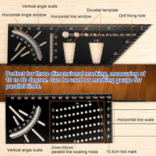 45 90 градусов портативный маркировочный Калибр точный метрический алюминиевый сплав деревообрабатывающий многофункциональный аксессуары угловой измерительный прибор