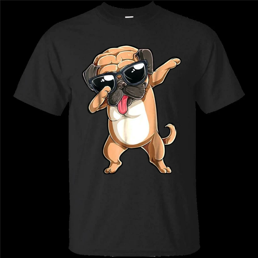 Black Dabbing Pug T-Shirt Boys Girls Pugs Dab Dance Dog Puppy Lovers S-3Xl Custom Graphic Tees Tee Shirt |