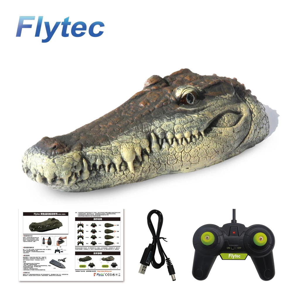 Flytec 2.4G Remote Control Electric Racing Boat Crocodile Head RC Spoof Toy US 